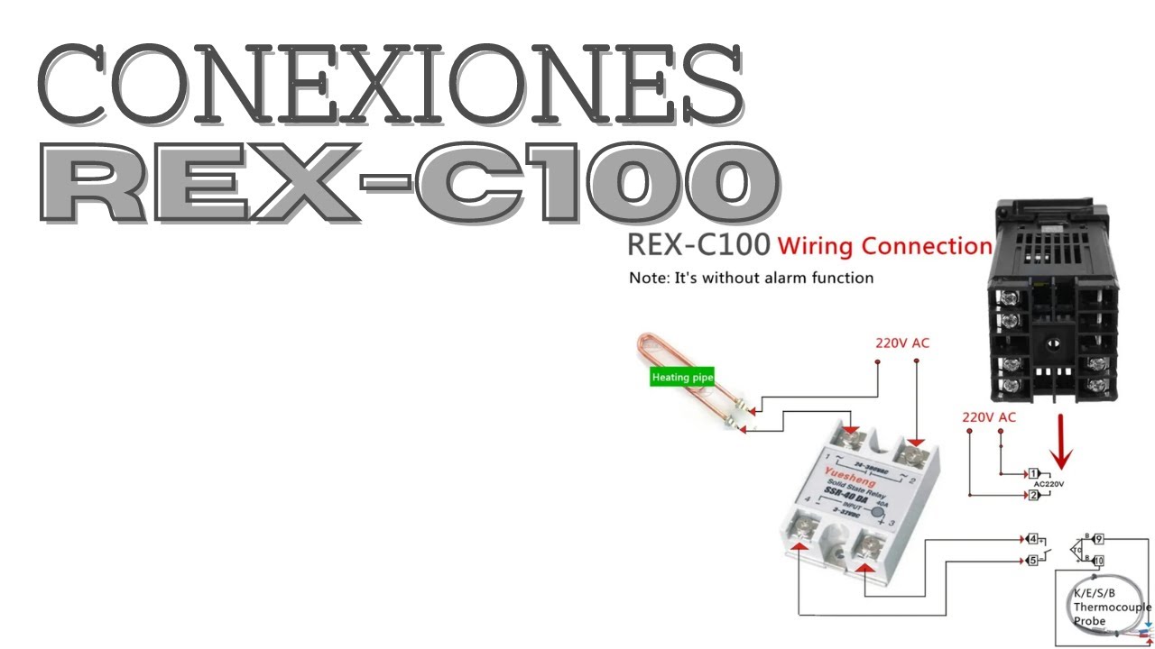 COMO CONECTAR EL PIRÓMETRO REX C100 CON SSR Y TERMOPAR