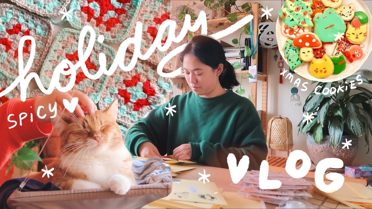 уютный праздничный студийный видеоблог ❄️ возвращение в Нью-Йорк, вкусные блюда, вязание крючком ...
