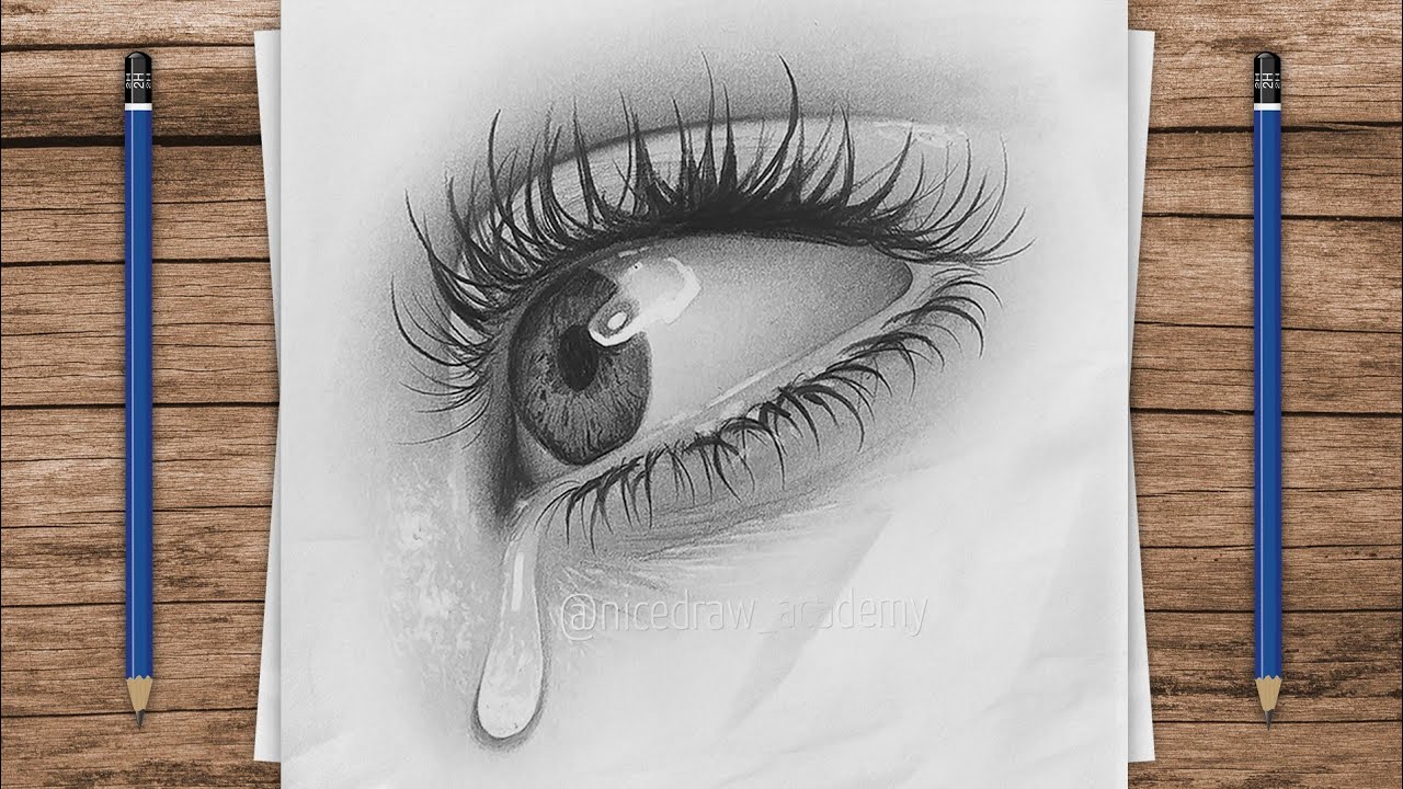 Eye Drawing: How To Draw a Realistic Eye | Crying Eye Drawing Tutorial