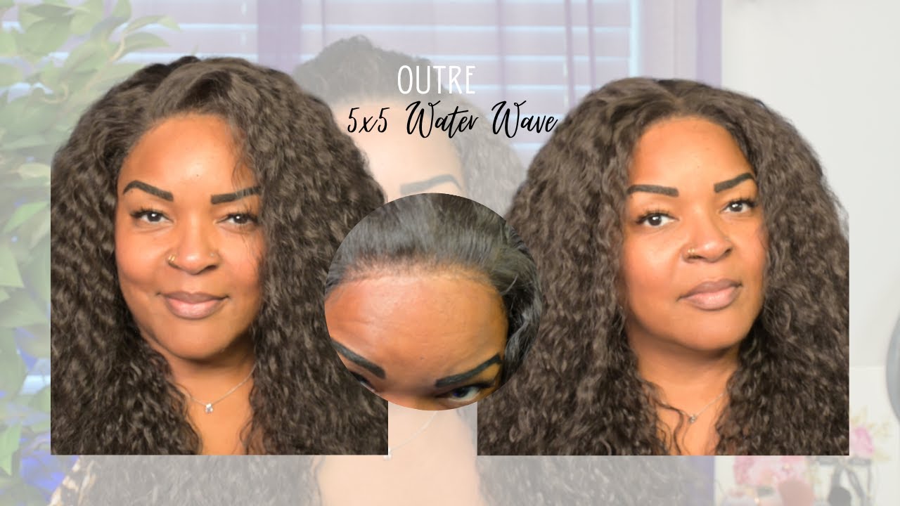 Obsessed With Your Hairline? Try This Peruvian Water Wave Human Hair Blend Closure Wig From Outre.