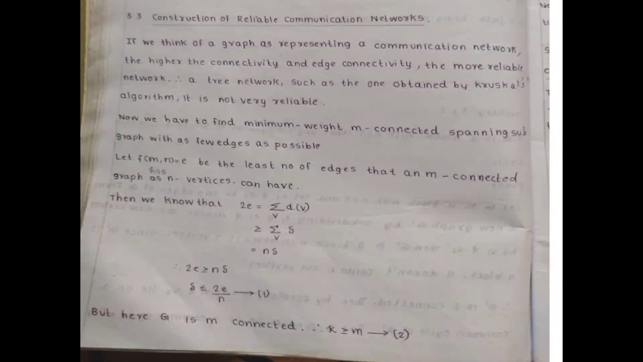 construction of Reliable communication Networks