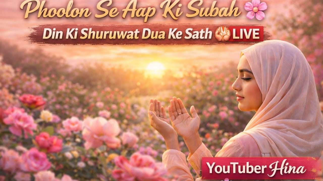 Phoolon Se Aap Ki Subah 🌸 | Din Ki Shuruwat Dua Ke Sath 🤲 LIVE YouTuber Hina subah ki dua live,