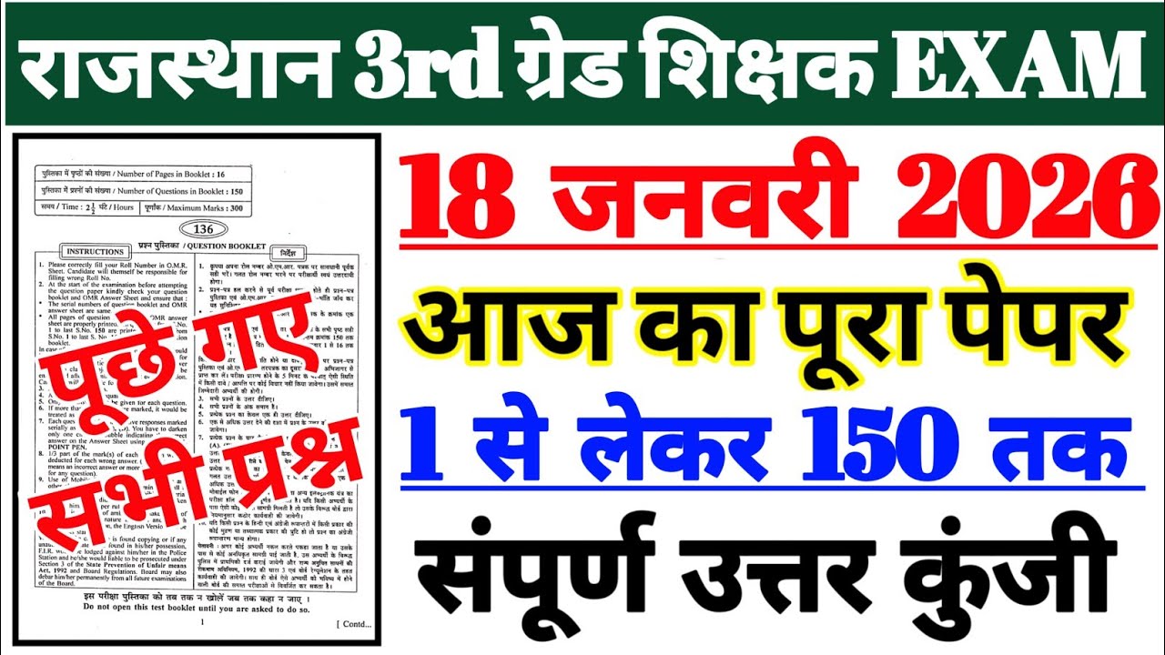 Rajsthan 3rd Grade Exam Analysis 2026 | Reet Mains Exam Review Today | Reet 3rd Grade Exam Analysis