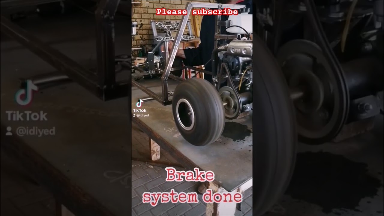 mini gocart build braking system. #gokart #diy #kidstoys #tiktok #brakesystem #49cc #viral #goviral