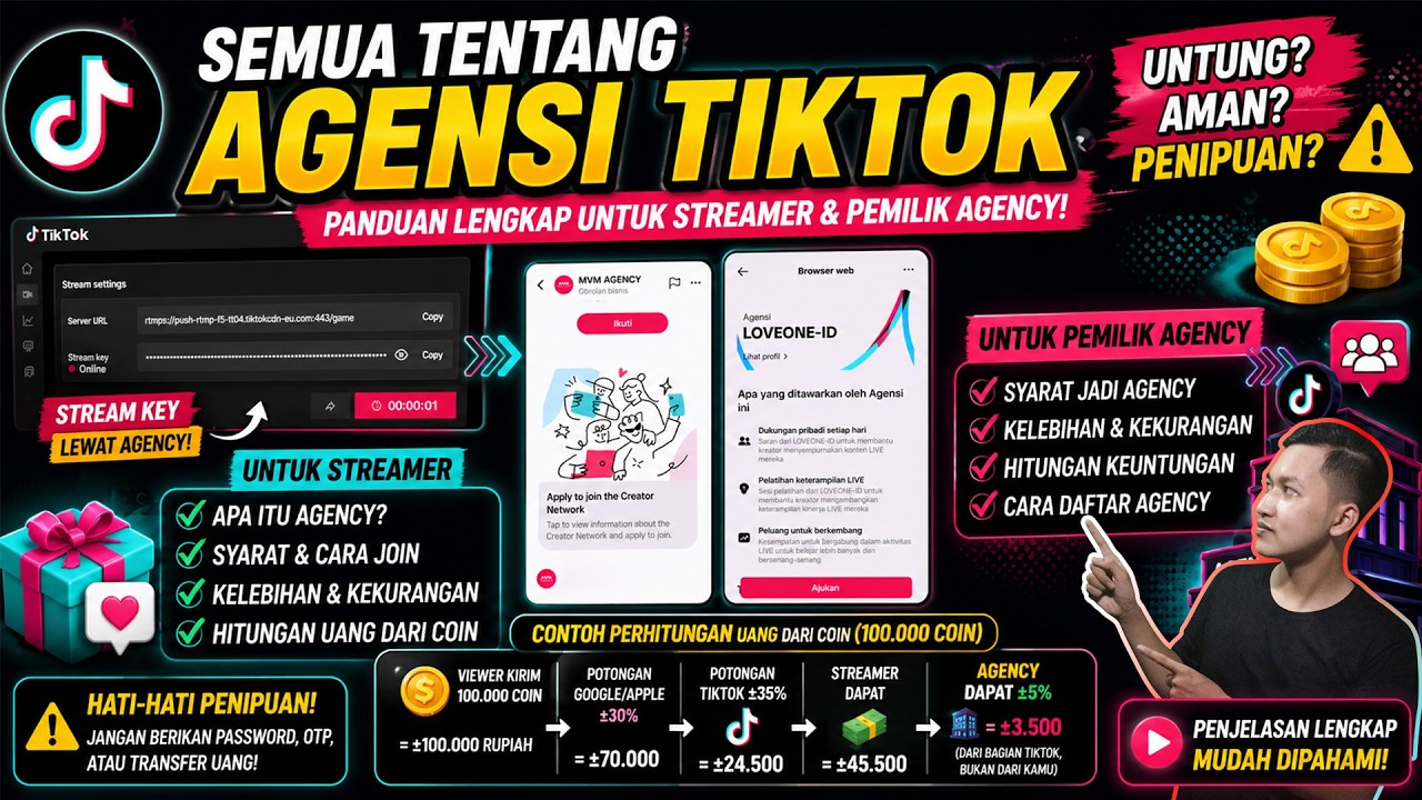 Apa Itu Agensi TikTok? Cara Dapat Stream Key, Untung Rugi, Cara Join, dan Cara Dapat Uang dari LIVE