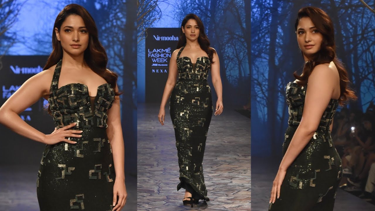 Milk Beauty Tamannaah Bhatia Looking Super Hot Ramp Walk At Lakme Fashion Week 2023 Day-2