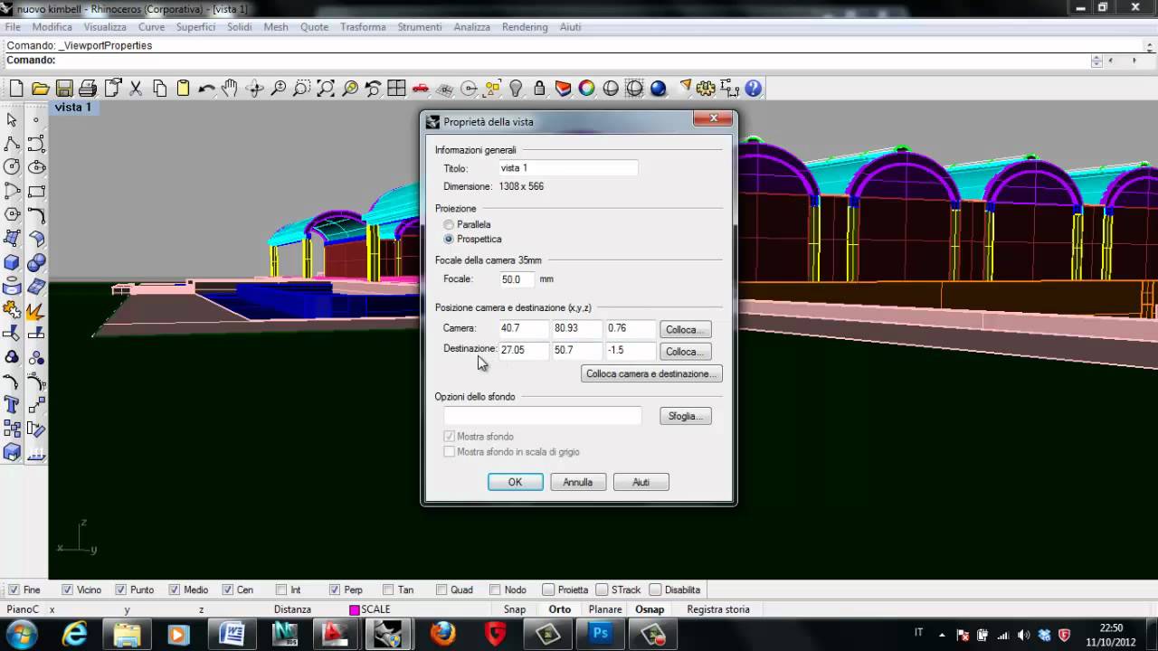 Tutorial completo Rhinoceros 10 - creare viste e tele camere