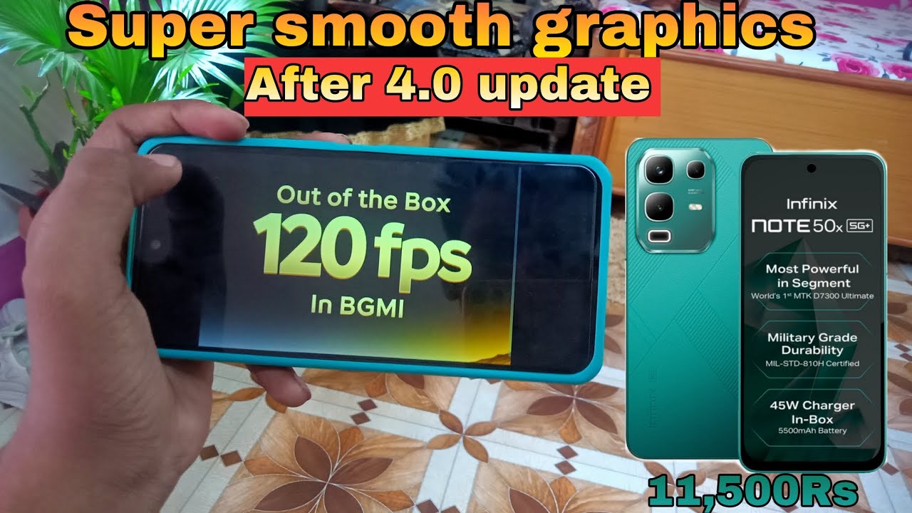 infinix note 50x 5g bgmi test after 4.0 update