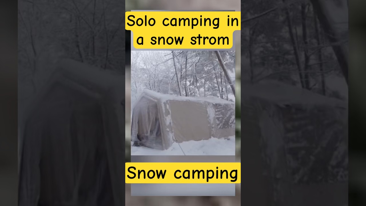 Solo camping in a snowstrom
