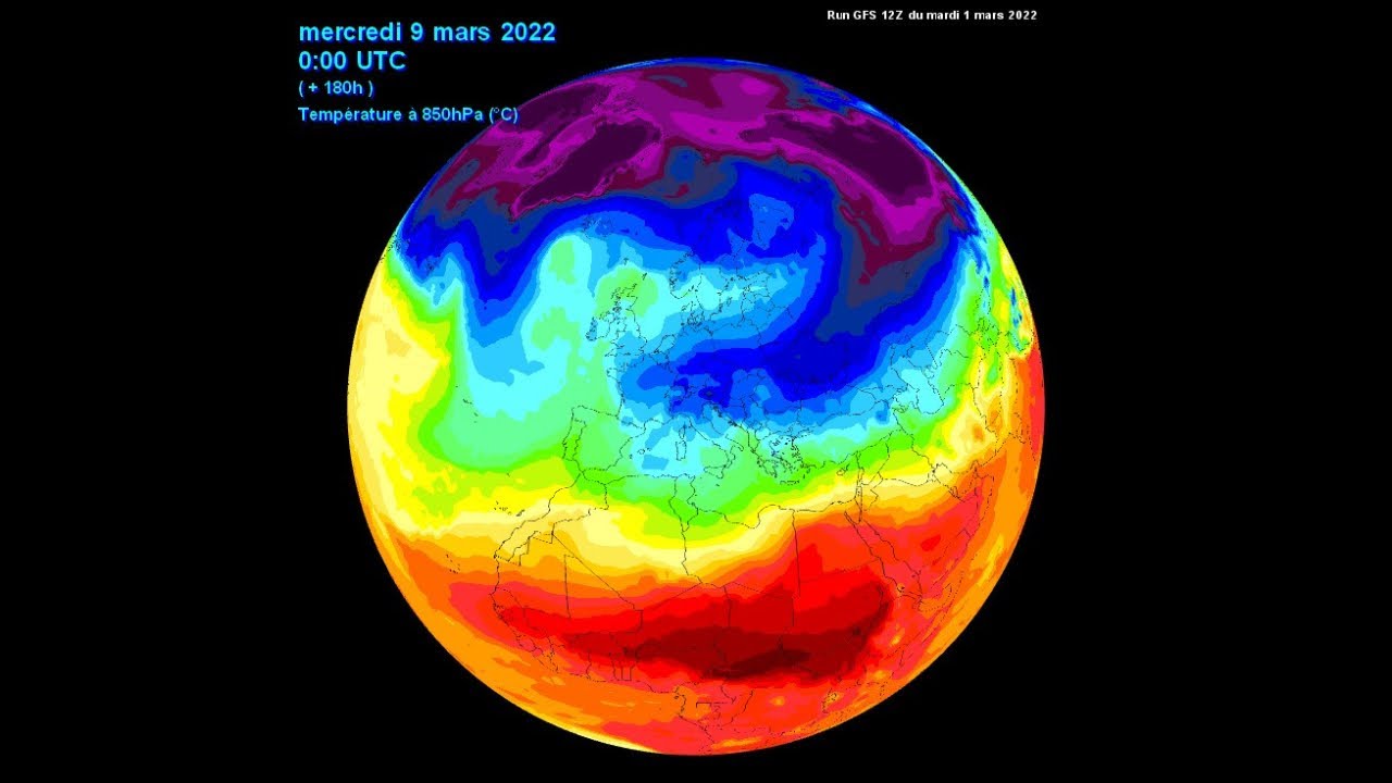 ▶ METEO-METEOCIEL 3D MODELLO GFS T850 DAL 01.03.2022-11.03.2022