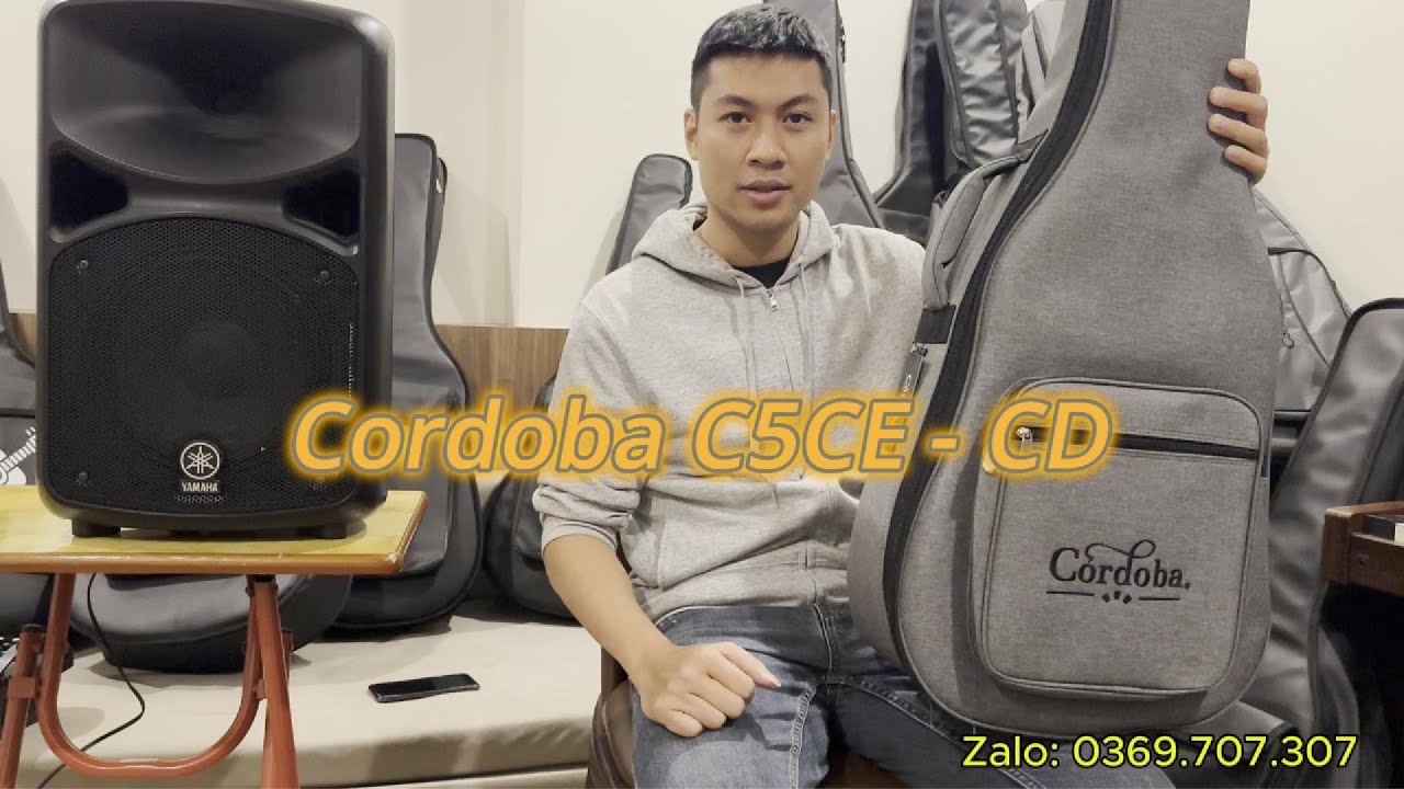 Test đàn Guitar Cordoba C5CE CD chính hãng gửi khách ở Quảng Ninh