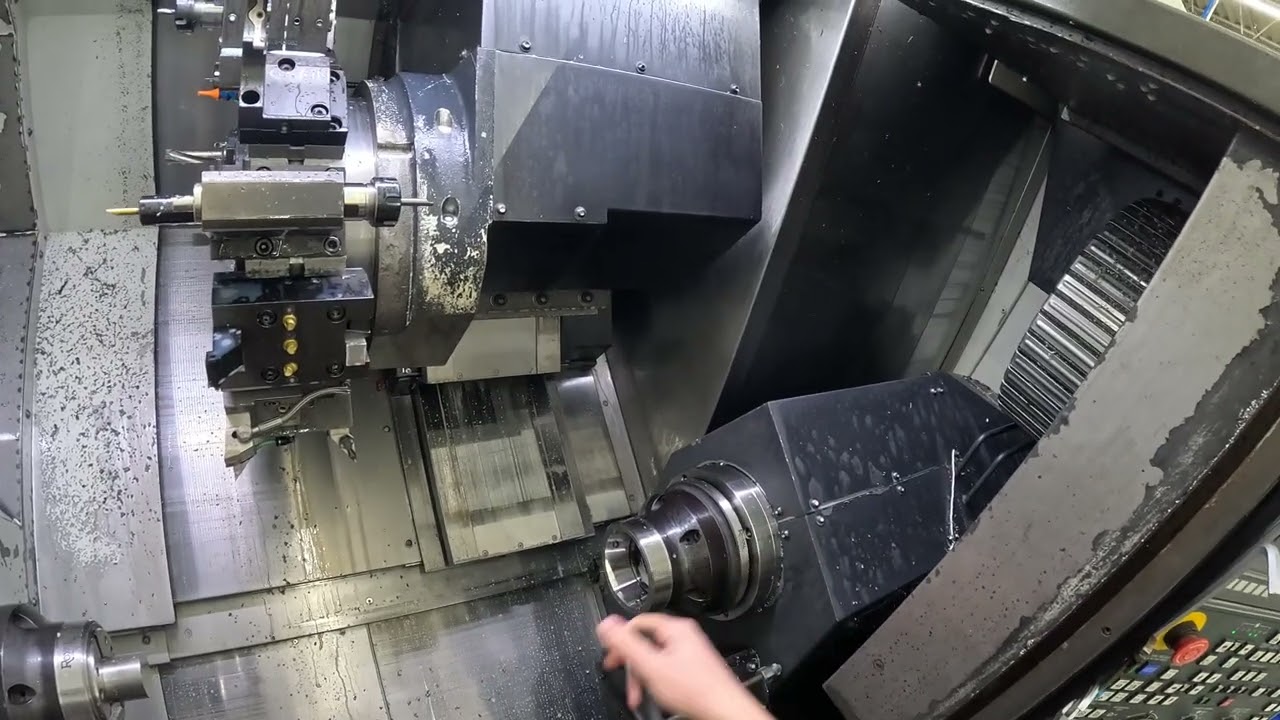 Doosan Puma Subspindle Parts Ejector - DIY mod - Chip Re-clamping Thru-Hole Parts