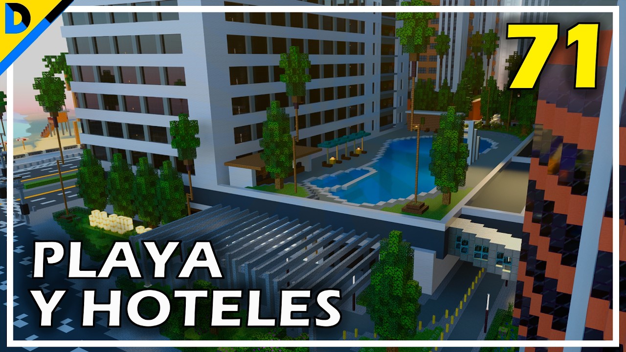🏢CONSTRUYENDO una CIUDAD en MINECRAFT #71 Playa y Hoteles🏖️ - divanjm03