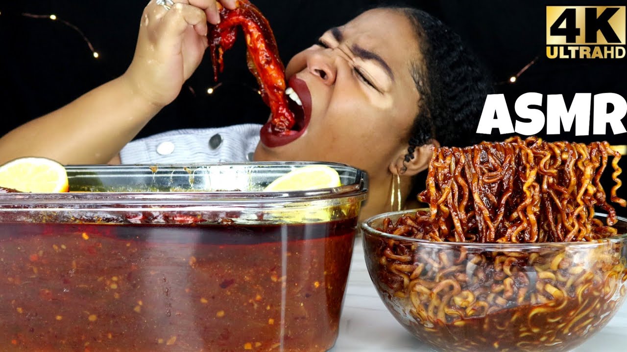ASMR DE-SHELLED KING CRAB SEAFOOD BOIL + BLACKBEAN NOODLES. MUKBANG. (No Talking Big Bites) Mmm ASMR