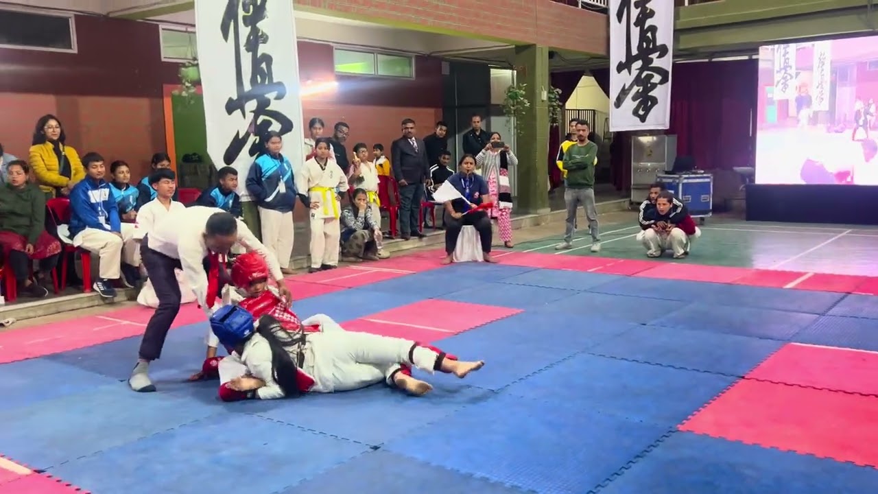 Nepal🇳🇵VS India🇮🇳 international  karate🥋game #Red helmet ma Nepal ki xori Roji phagami magar 