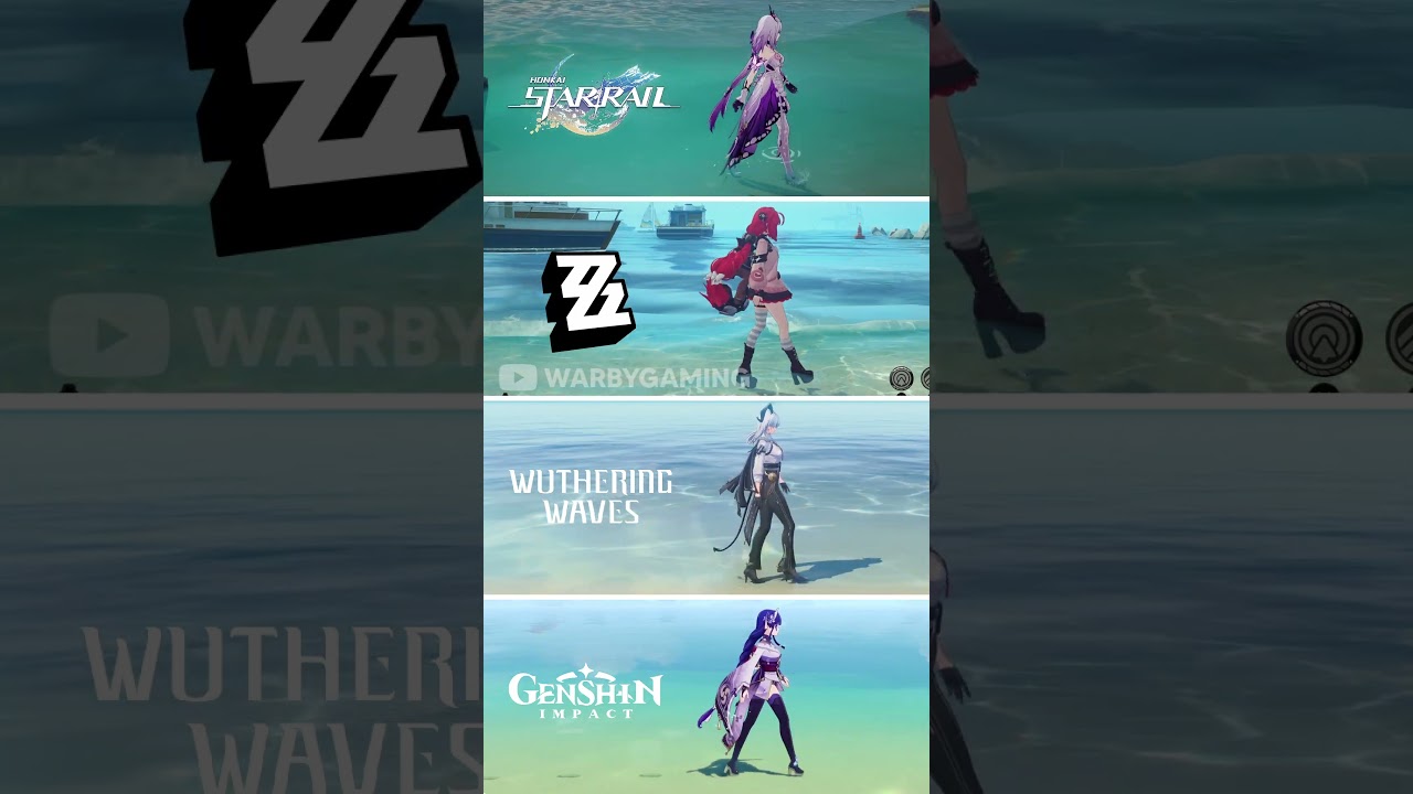 Honkai Star Rail vs ZZZ vs Wuthering Waves vs Genshin Impact | Water Physics