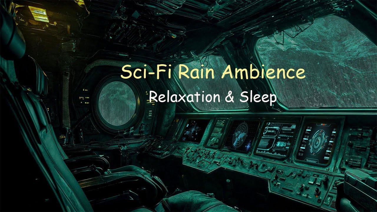 🌌🛸 Sci-Fi Rain Ambience in Spaceship Cockpit | Relaxation & Sleep Soundscape 🌧️🚀💤