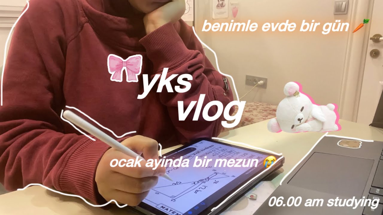 YKS mezun vlog | benimle evde bir gün🥕| sabah 6 da kalkiyoruz ☕️📖 #yks #yksvlog