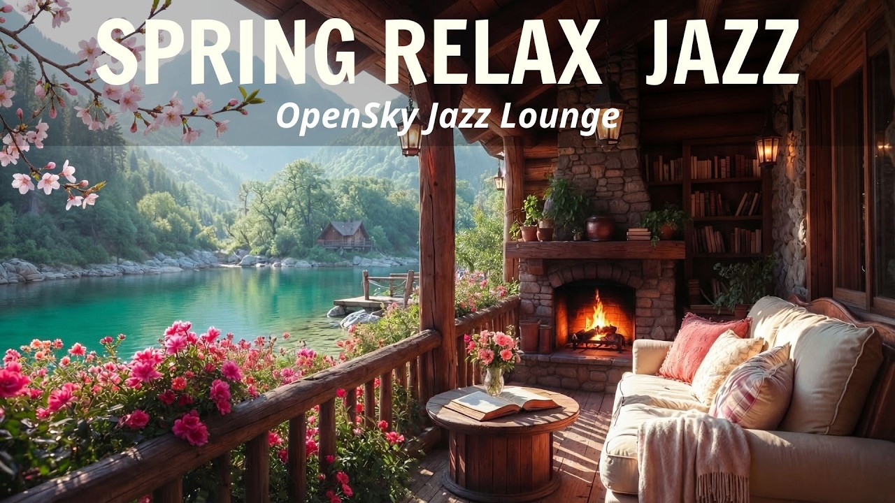 March Spring Morning Jazz 🌿 Cozy Lakeside Coffee Porch Ambience with Relaxing Piano Music