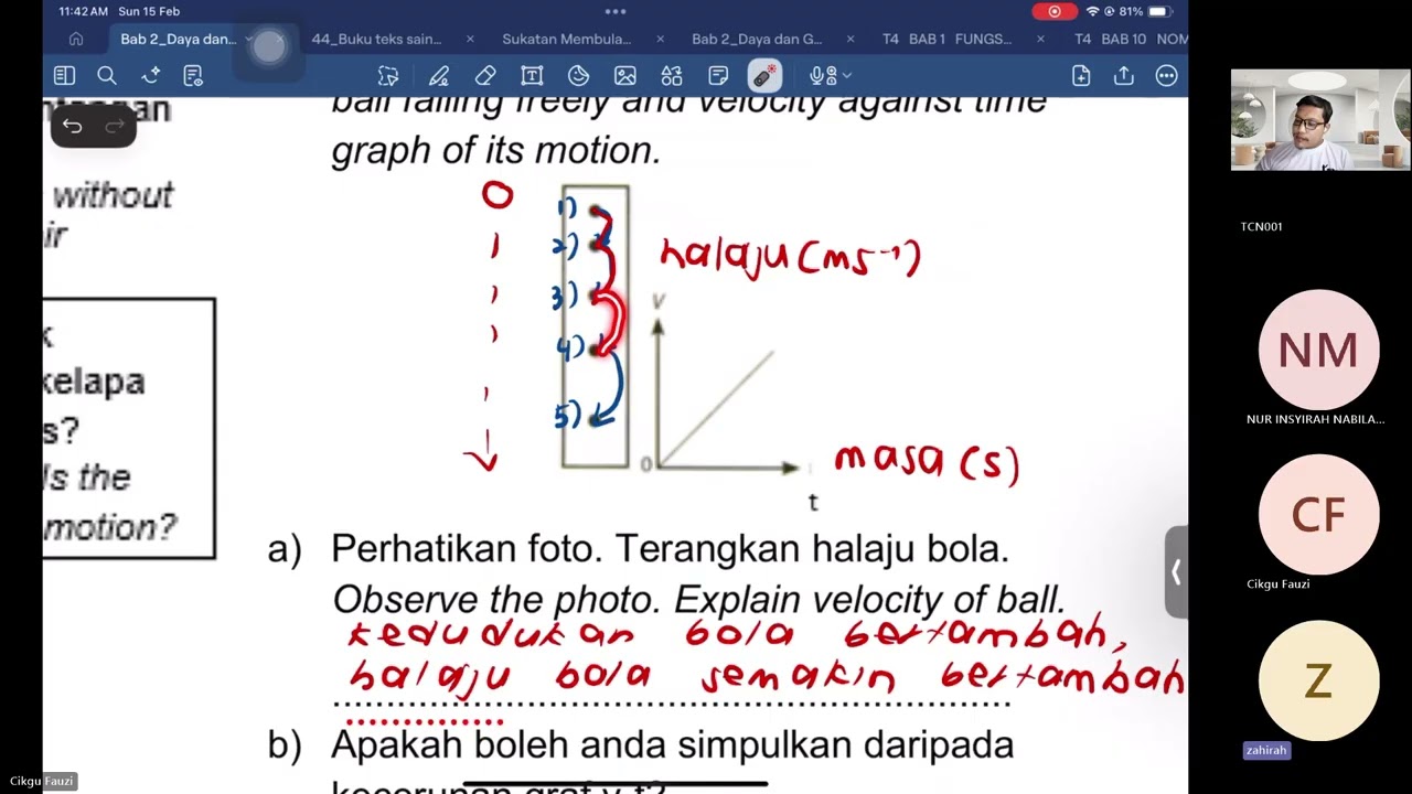 15/2/2026 Fizik Tingkatan 4 Bab 2 (1.3 Jatuh Bebas) & (1.4 Inersia) - Cikgu Fauzi