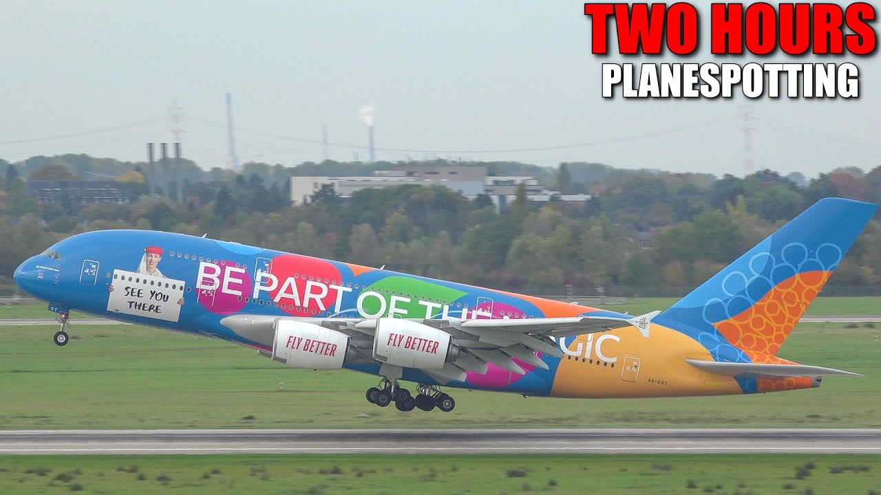 [2 HOURS OF PURE AVIATION!] - A lot of takeoffs and landings at Düsseldorf Airport -