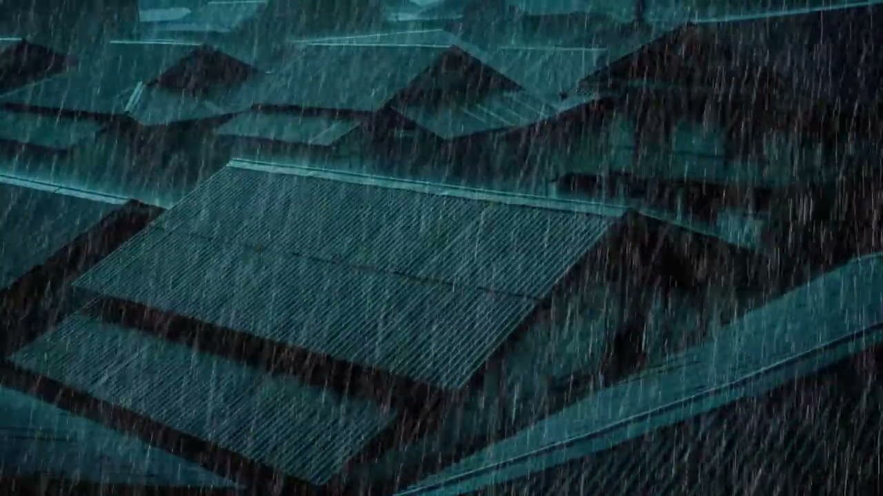 No Ads Rain Sounds for Sleeping - ASMR Relentless Heavy Rain On Tin Roof for Insomnia