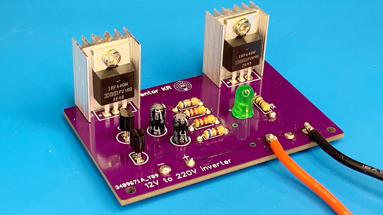 сделать простой инвертор 12v на 220v, mosfet, jlcpcb