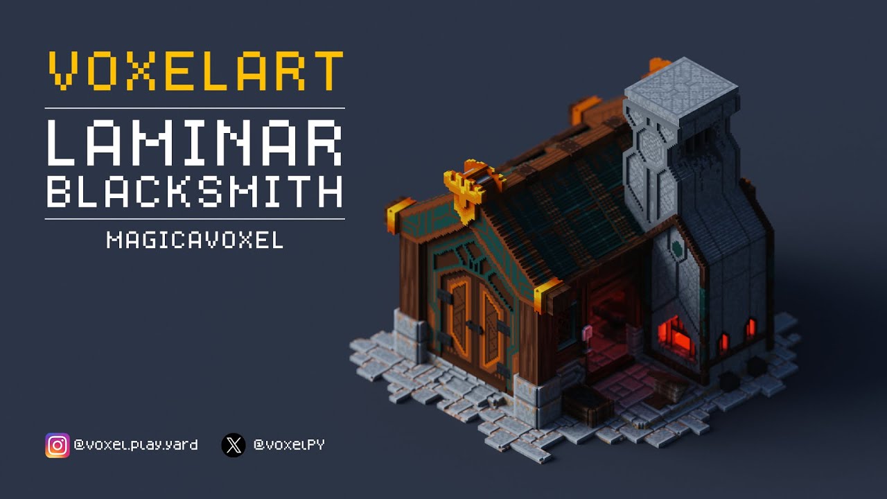 Voxel Art - Laminar's Blacksmith - Magicavoxel Timelapse