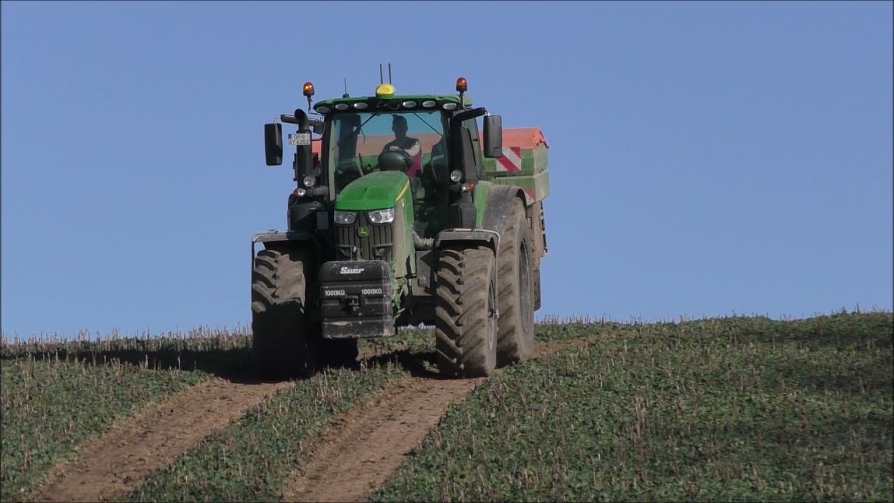 Dünger streuen/ John Deere 6250R + Amazone ZA-TS 4200 + John Deere 8410