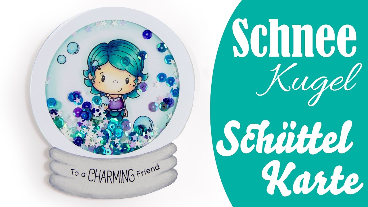 [Grußkarten Tutorial] Schneekugel Schüttelkarte | Kostenlose Vorlage | DEUTSCH