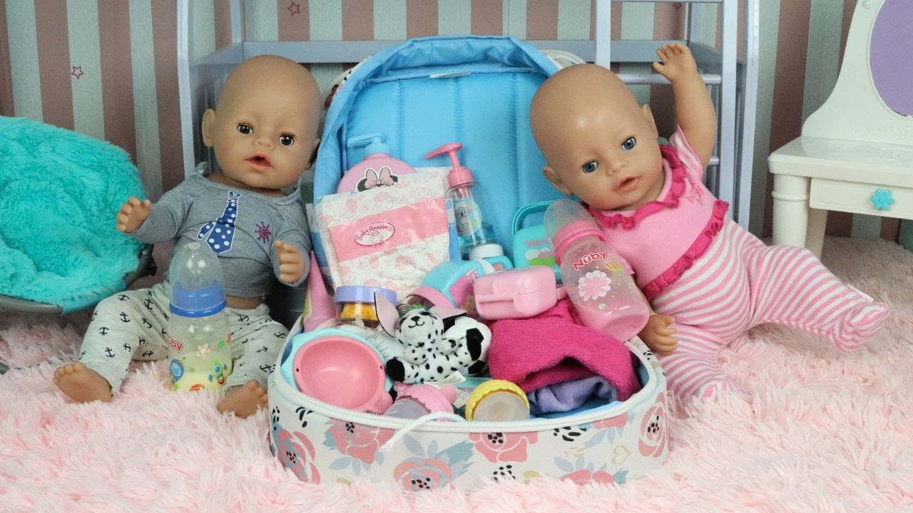 BABY BORN BONECOS GÊMEOS ARRUMANDO A BOLSA DA CRECHE