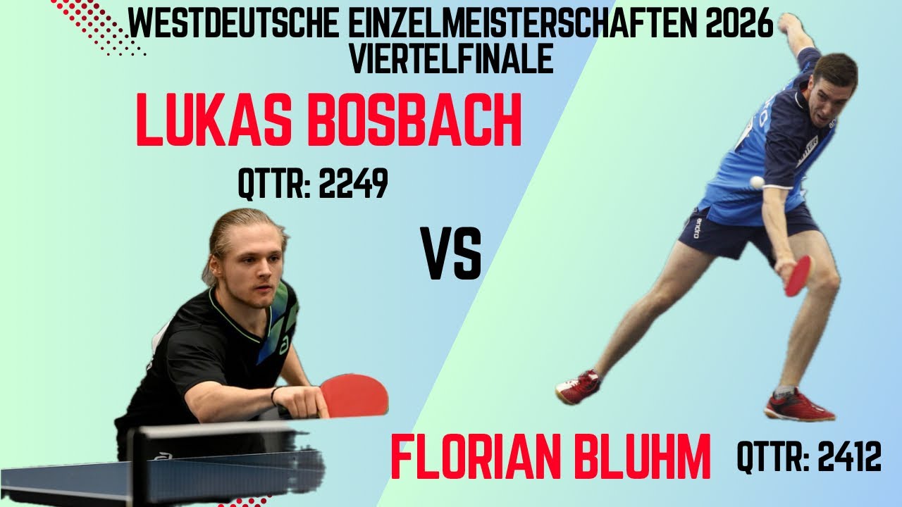 Lukas Bosbach - Florian Bluhm | 78. Westdeutsche Einzelmeisterschaften 2026 - Viertelfinale