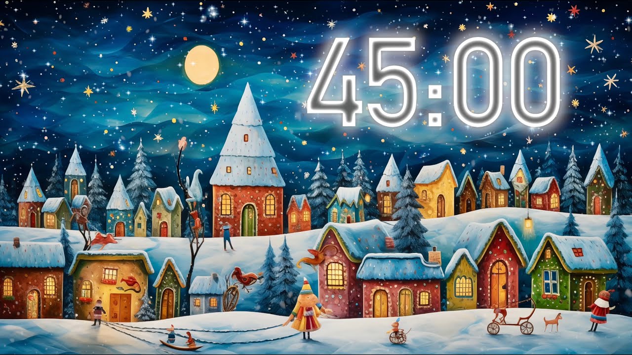 45 Minute Christmas Timer 🔕 without Music (4K) 🎄