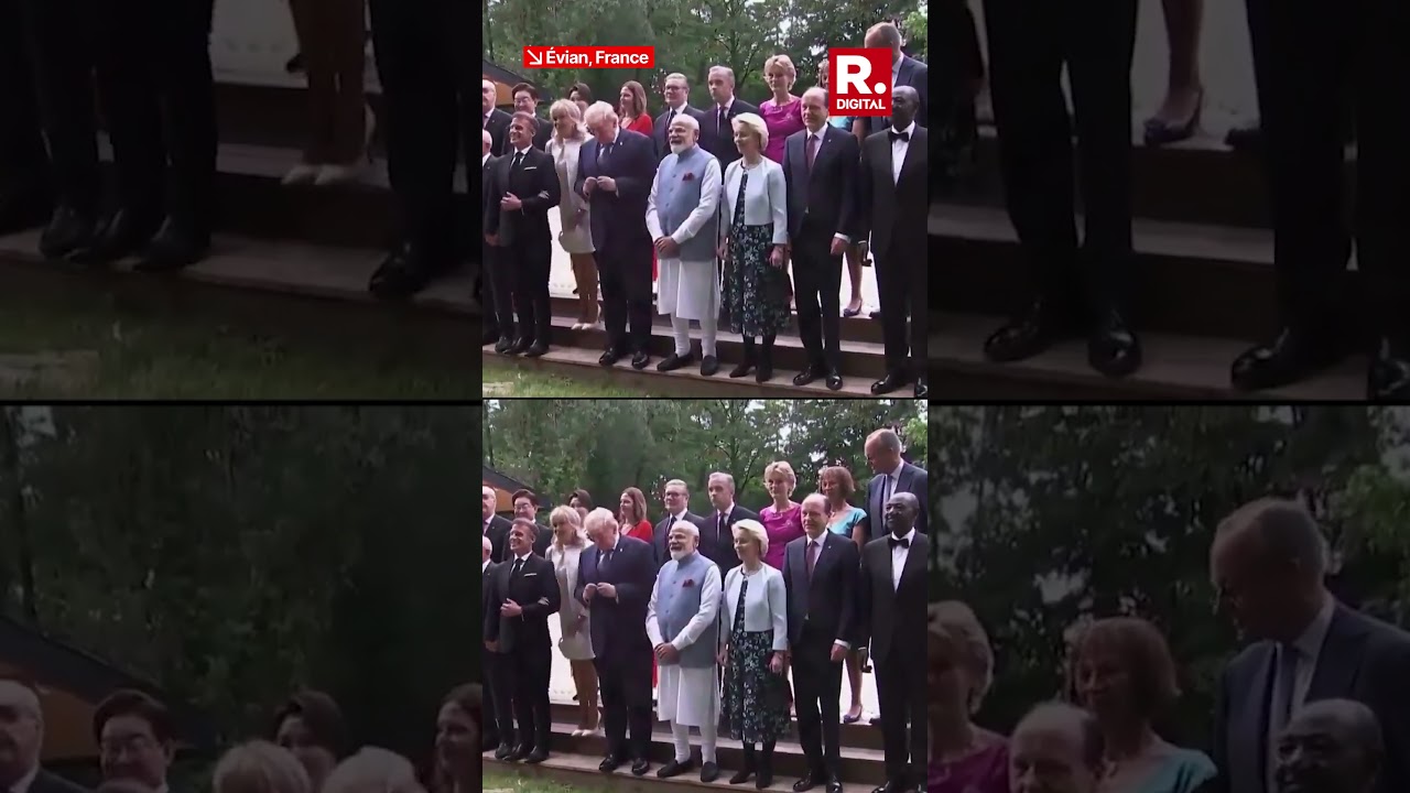 PM Modi Extends Helping Hand to Trump at G7 Family Photo
