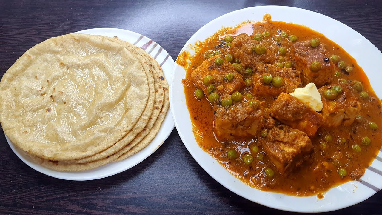 Asmr। TODAY I am having delicious Matar 🫛 Paneer with Butter Roti