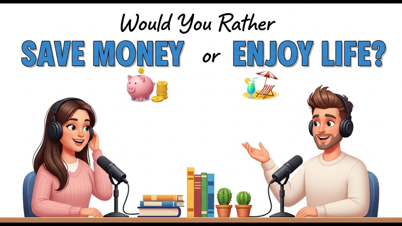 English Podcast for Easy English Conversation | Learn English in Daily Life | Save Money Or Enjoy?