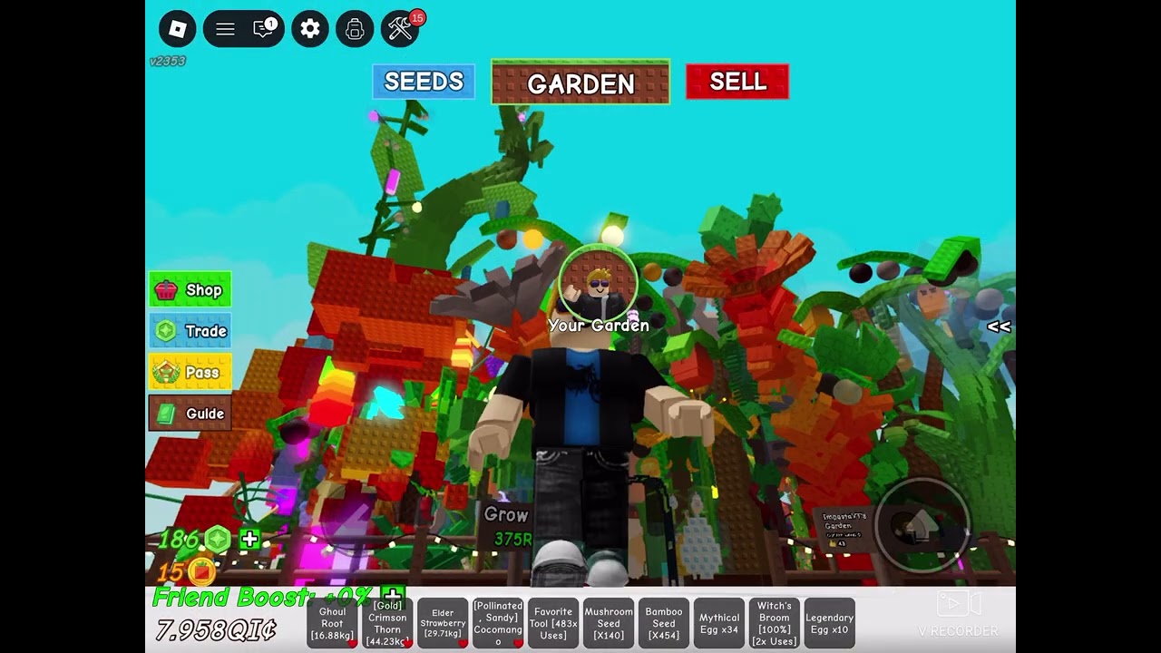 Playing Grow a Garden