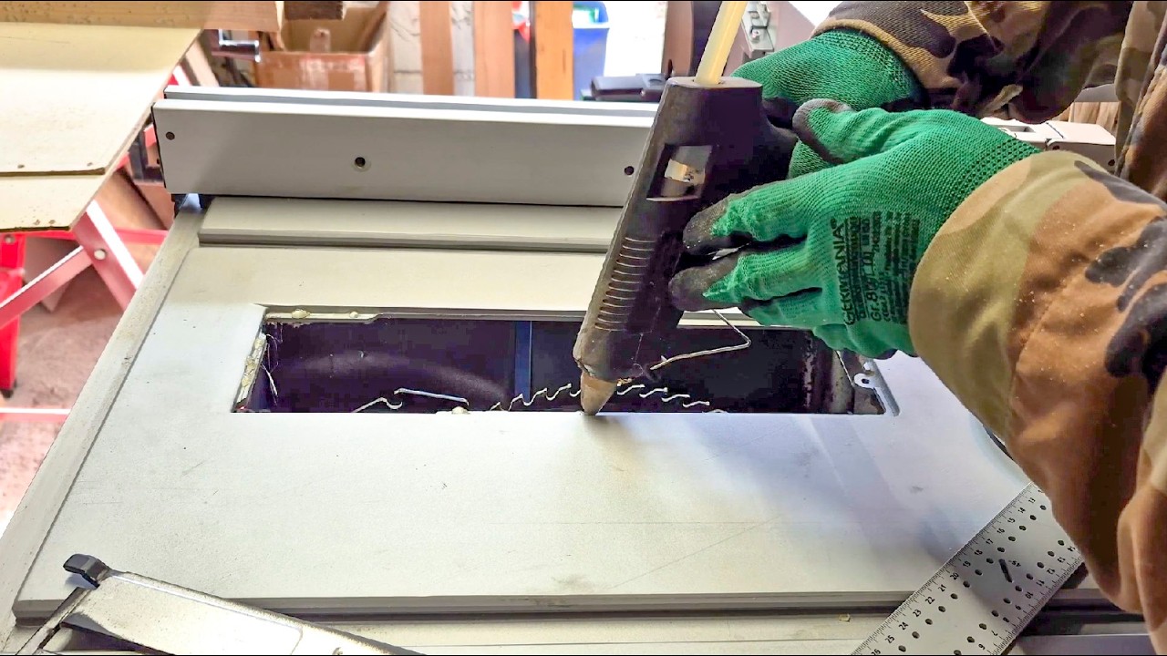 Scheppach HS105 table saw, tischkreissäge, aligning the worktop