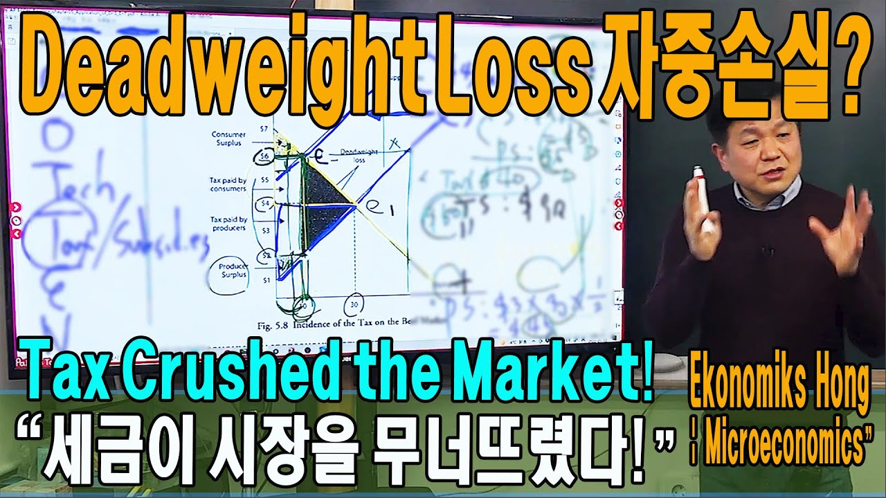 소비자잉여, 생산자잉여, Deadweight Loss까지! | 세금이 시장에 미치는 영향 | Economiks Hong : AP MicroEcon 13 정부개입 세금부과 자중손실