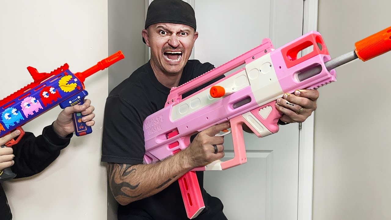 Война бластеров Nerf: противостояние ребенка и папы, часть 6.