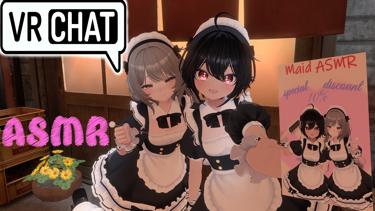 VRChat ASMR: Two bratty maids invite you in