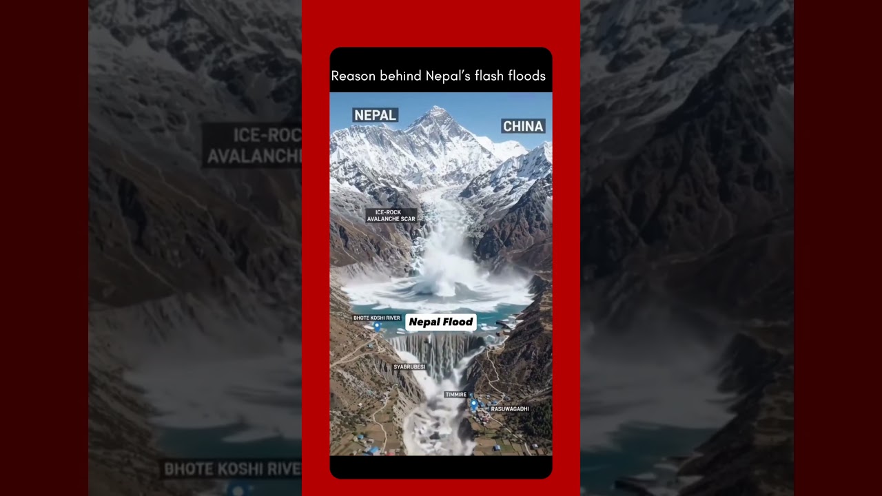 One Avalanche. One River. A Massive Flood. 🌊😳- Nepal
