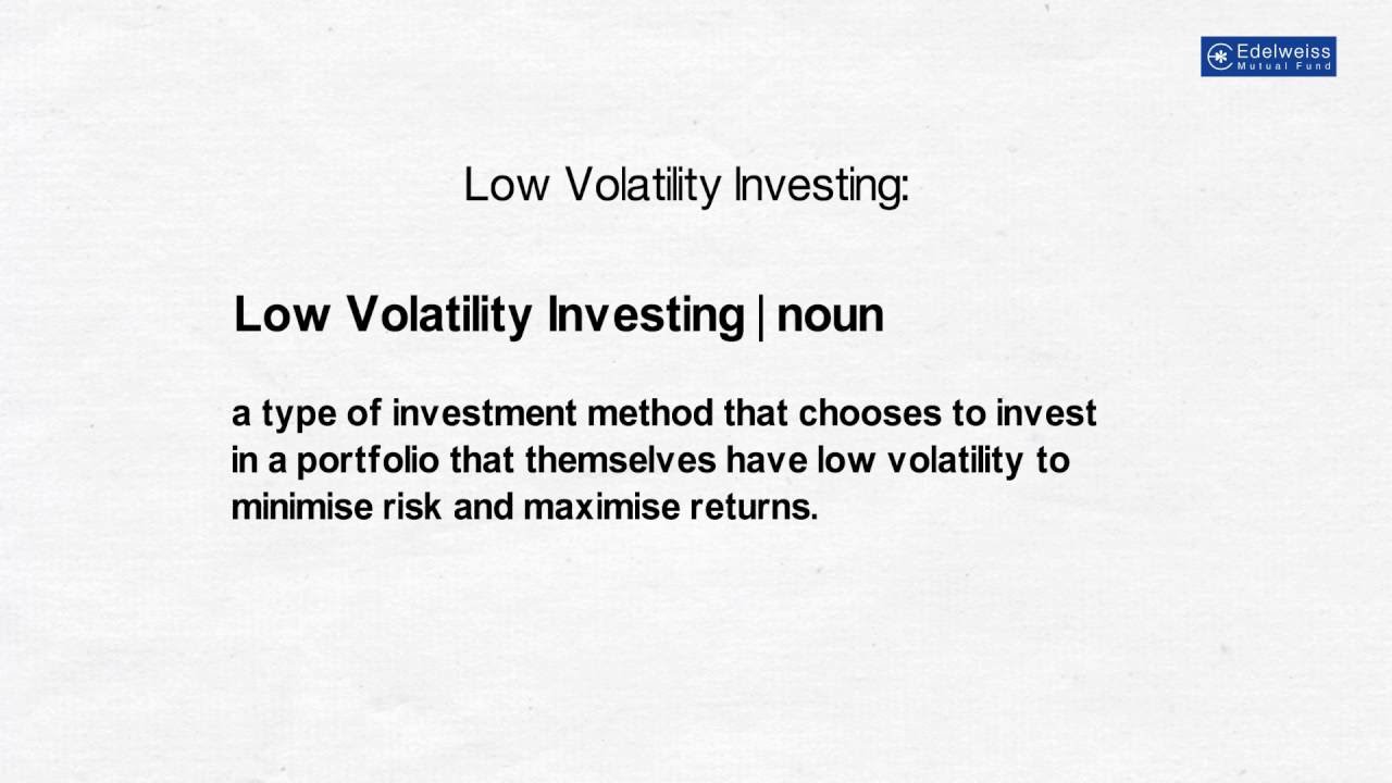 Low Volatility Investing