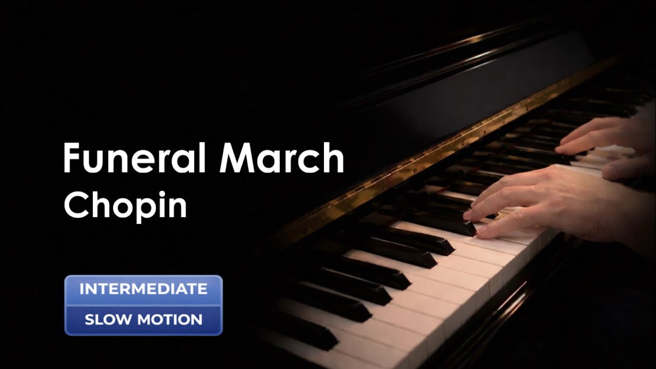 F. Chopin: Funeral March from Sonata No. 2! Slow Motion Piano Tutorial