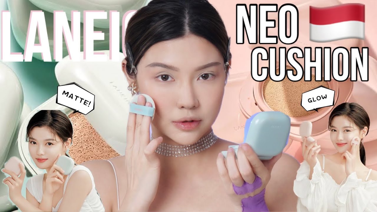 LANEIGE NEO CUSHION MATTE & GLOW REVIEW INDONESIA +  WEAR TEST 4 JAM DI KULIT KUNING LANGSAT