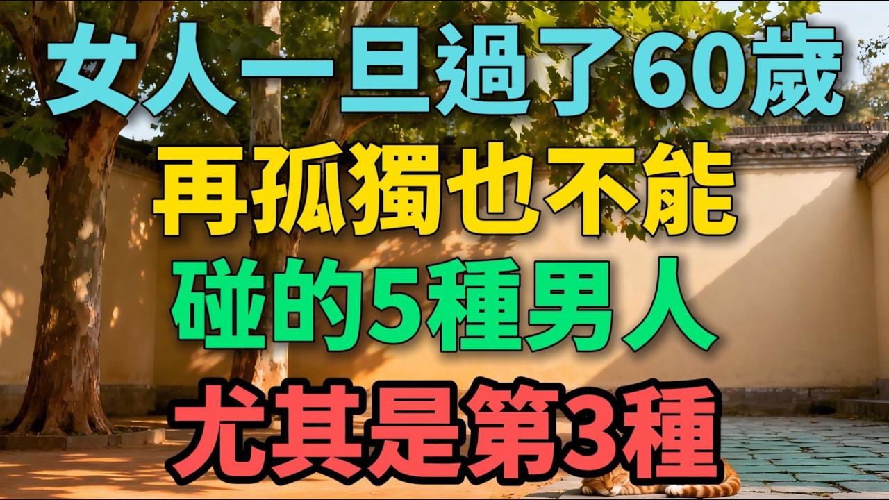 女人一旦過了60歲，再孤獨也不能碰的5種男人，尤其是第3種！【晚晴拾光】#晚年生活 #中老年生活 #為人處世 #生活經驗 #情感故事 #老人 #幸福人生 #talks