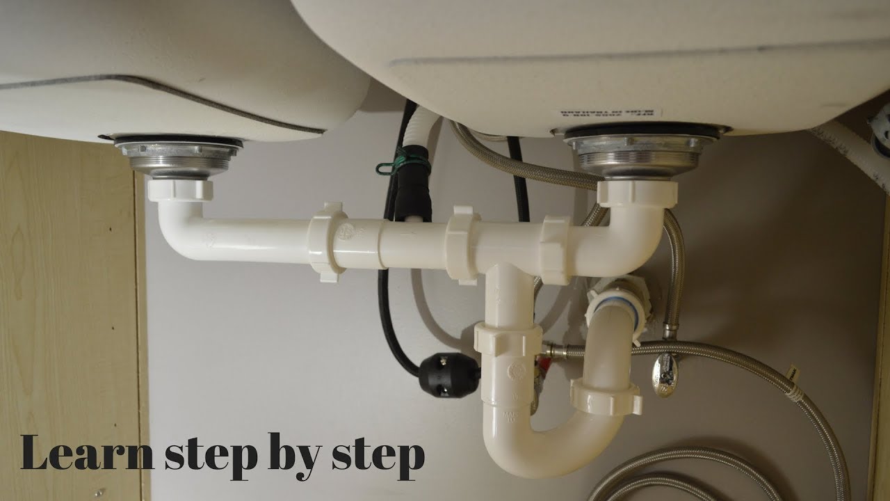 How to install the kitchen sink drain pipes