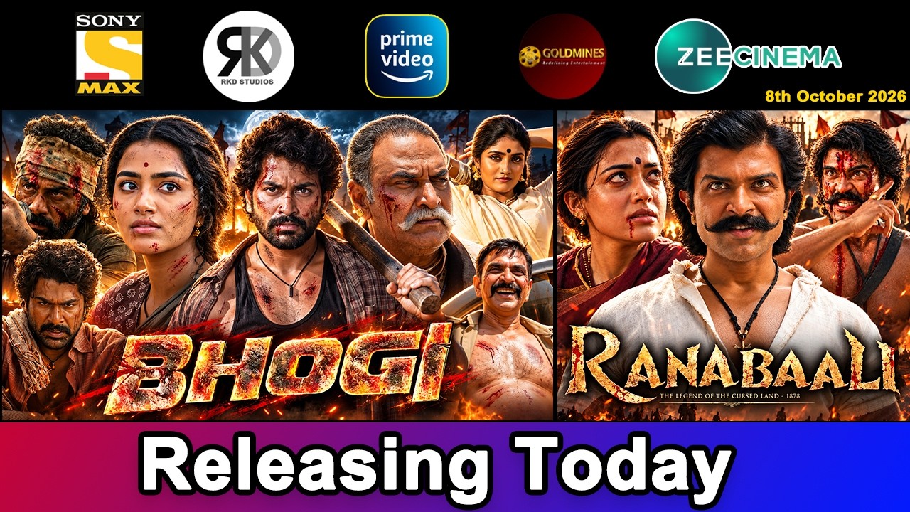 5 New South Hindi Dubbed Movies Releasing Today | Bhogi, Ranabaali, Mandaadi | 8th October 2026