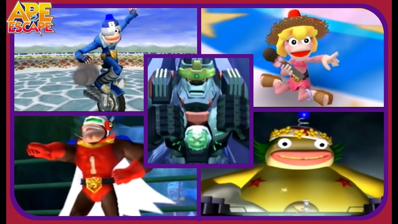 Ape Escape 2 - Все встречи с боссами - БЕЗ УЩЕРБА!!