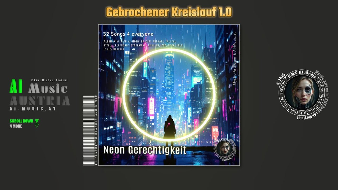 Neon Gerechtigkeit — Full Album Visualizer (Electronic • Synthwave • Pop)